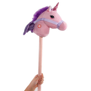 PonyLand Pink Unicorn Stick Horse with Sound ???? Plush Toy