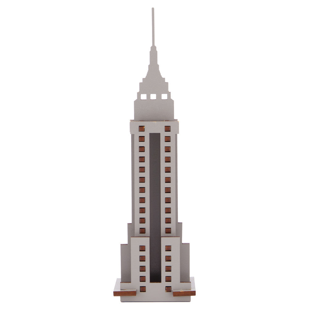 Little & Wood Empire State Building: 3D Wooden Puzzle Kit - Medium, Grey - Image 2