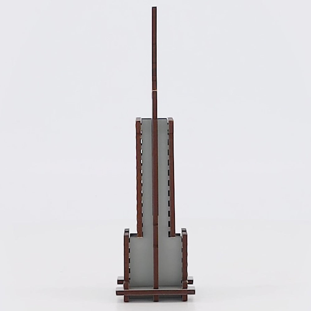 Little & Wood Empire State Building: 3D Wooden Puzzle Kit - Medium, Grey - Image 4