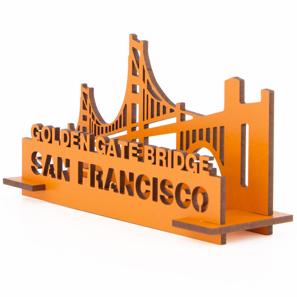 Little & Wood: Golden Gate Bridge 3D Wooden Puzzle Kit - Medium Orange - Image 2
