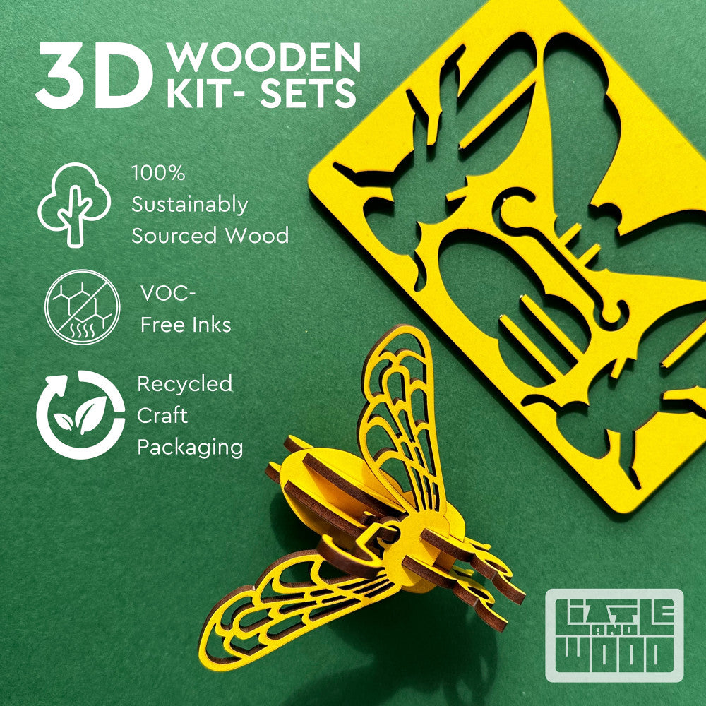 Little & Wood Helicopter: 3D Medium Woodlet Kit - Grey - Image 4