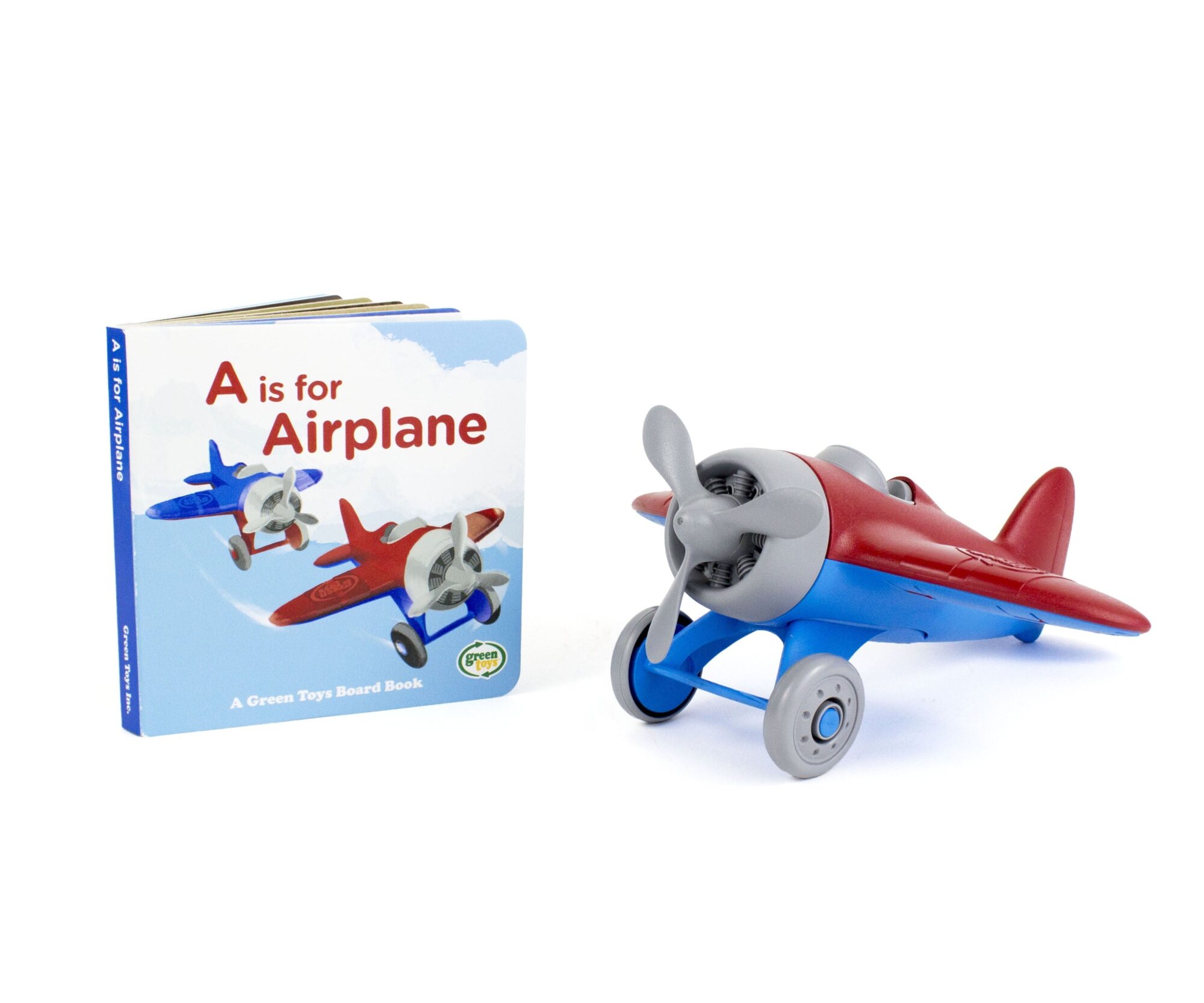 Green Toys Airplane and A is for Airplane Board Book Set