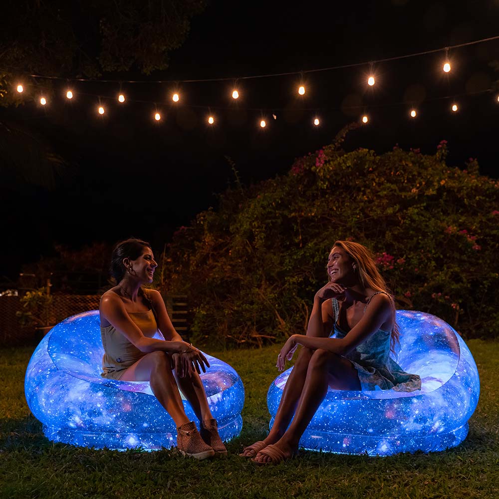PoolCandy Illuminated Galaxy LED BloChair - Deep Space Pink - Image 4