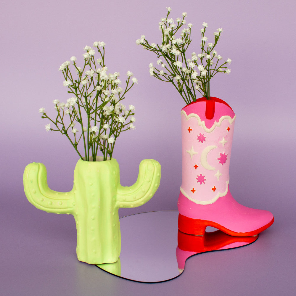 Art 101 Western Flair Ceramic Vase Painting Kit - Cowboy & Cactus Designs - Image 5