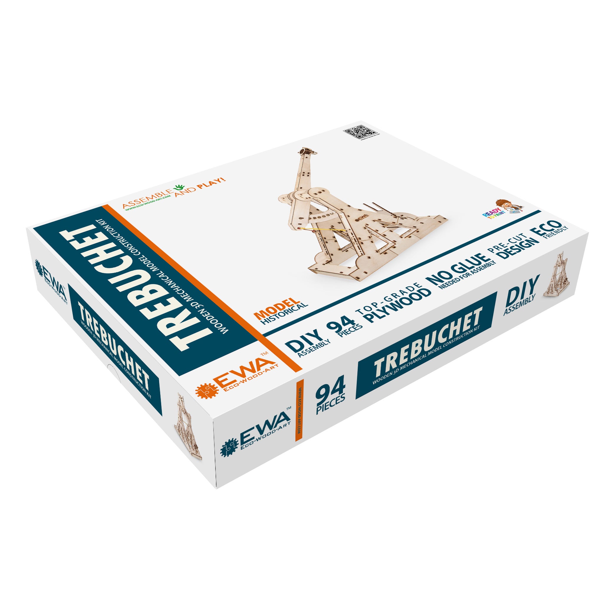 EWA Eco-Wood-Art Trebuchet 3D Wooden STEM Construction Kit - Image 2