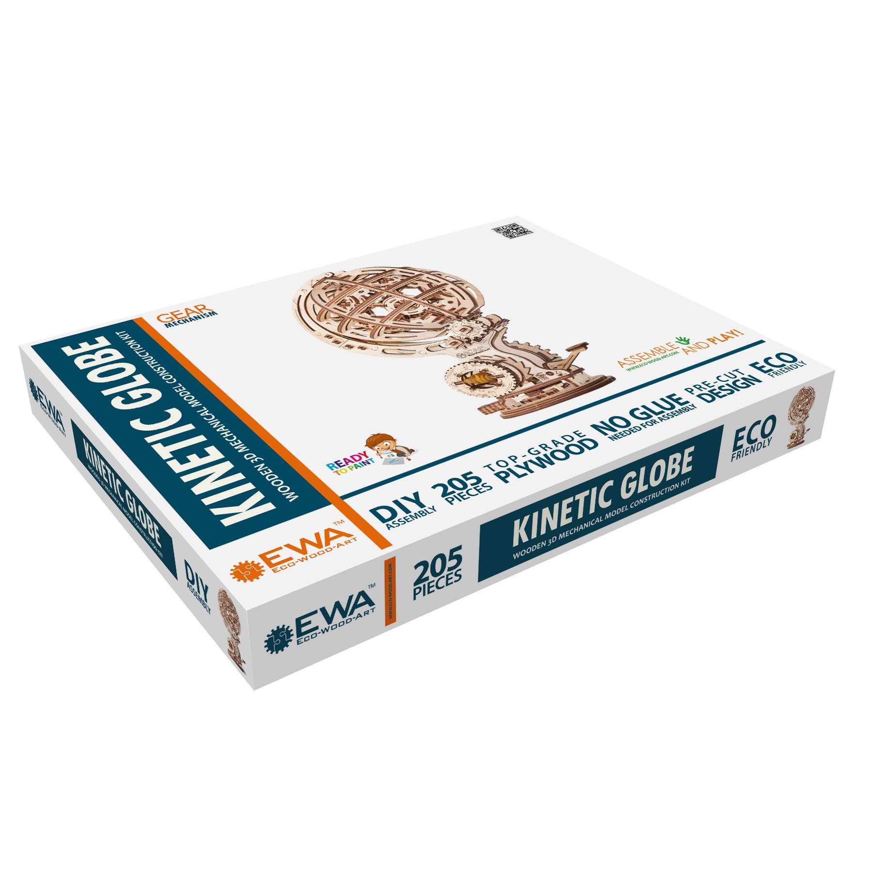 EWA Eco-Wood-Art Kinetic Globe - 3D Wooden STEM Puzzle Kit - Image 2
