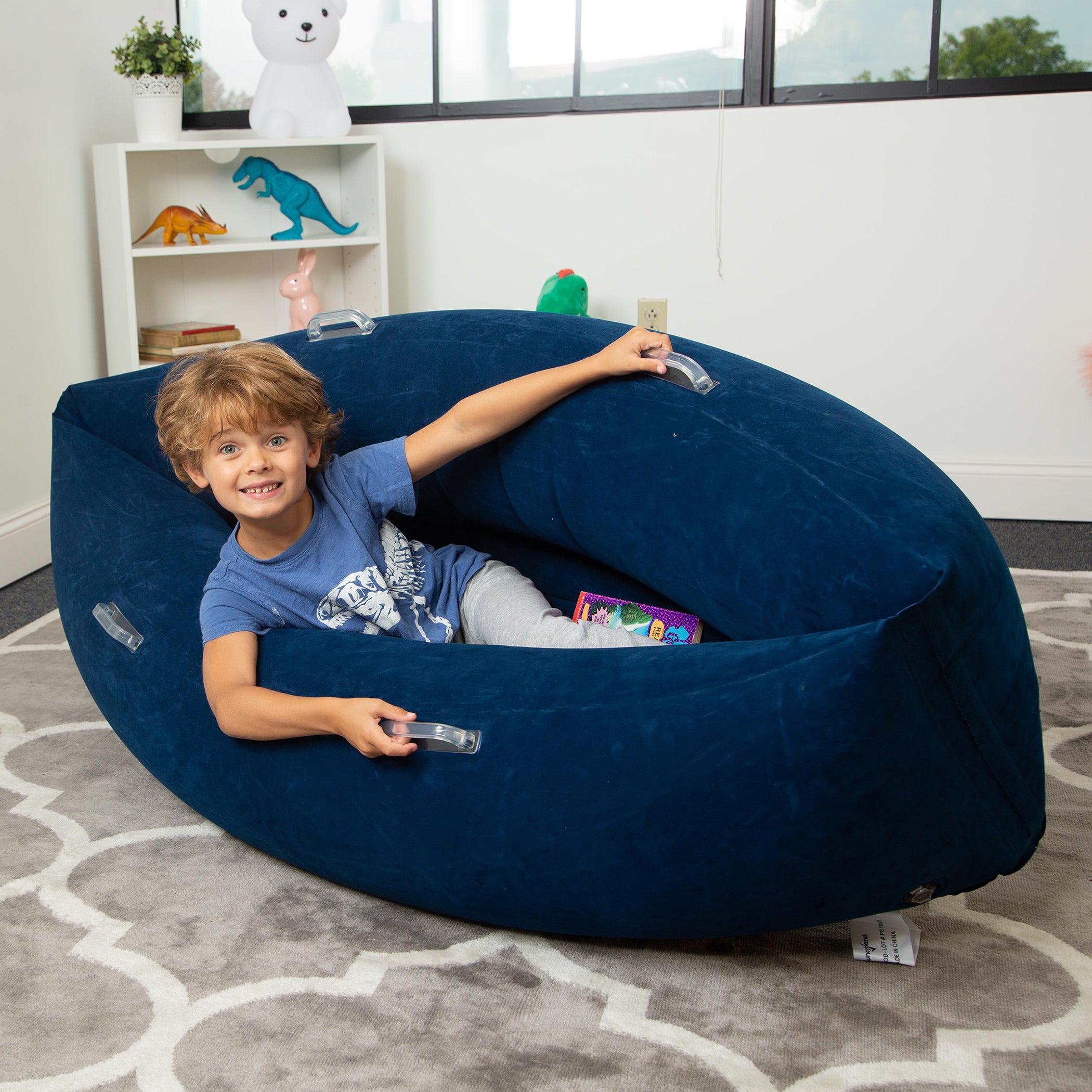 Bouncyband? Comfy Hugging Peapod Sensory Pod for Kids, 48 Inch - Blue - Image 4