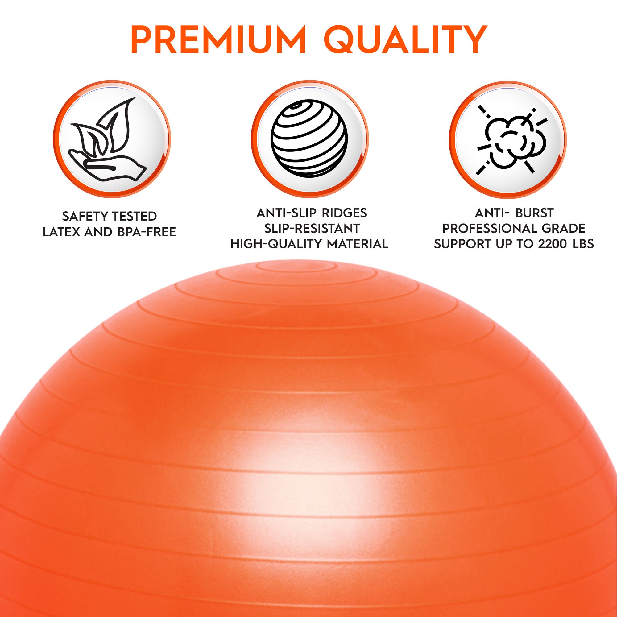 Bouncyband Balance Ball Chair, 65cm - Energizing Orange - Image 6