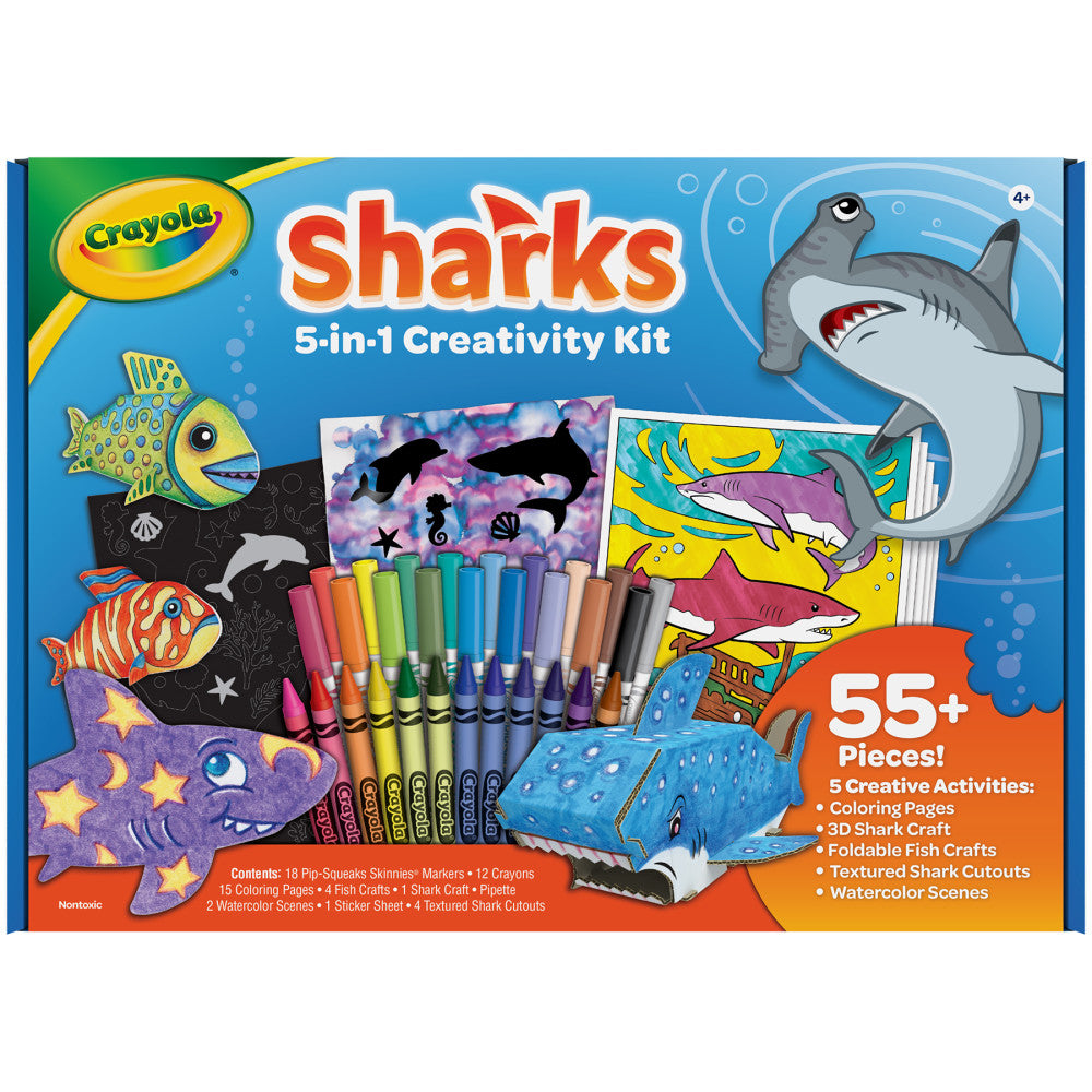 Crayola Sharks 5-in-1 Creativity Kit - Arts and Crafts Set - Image 3