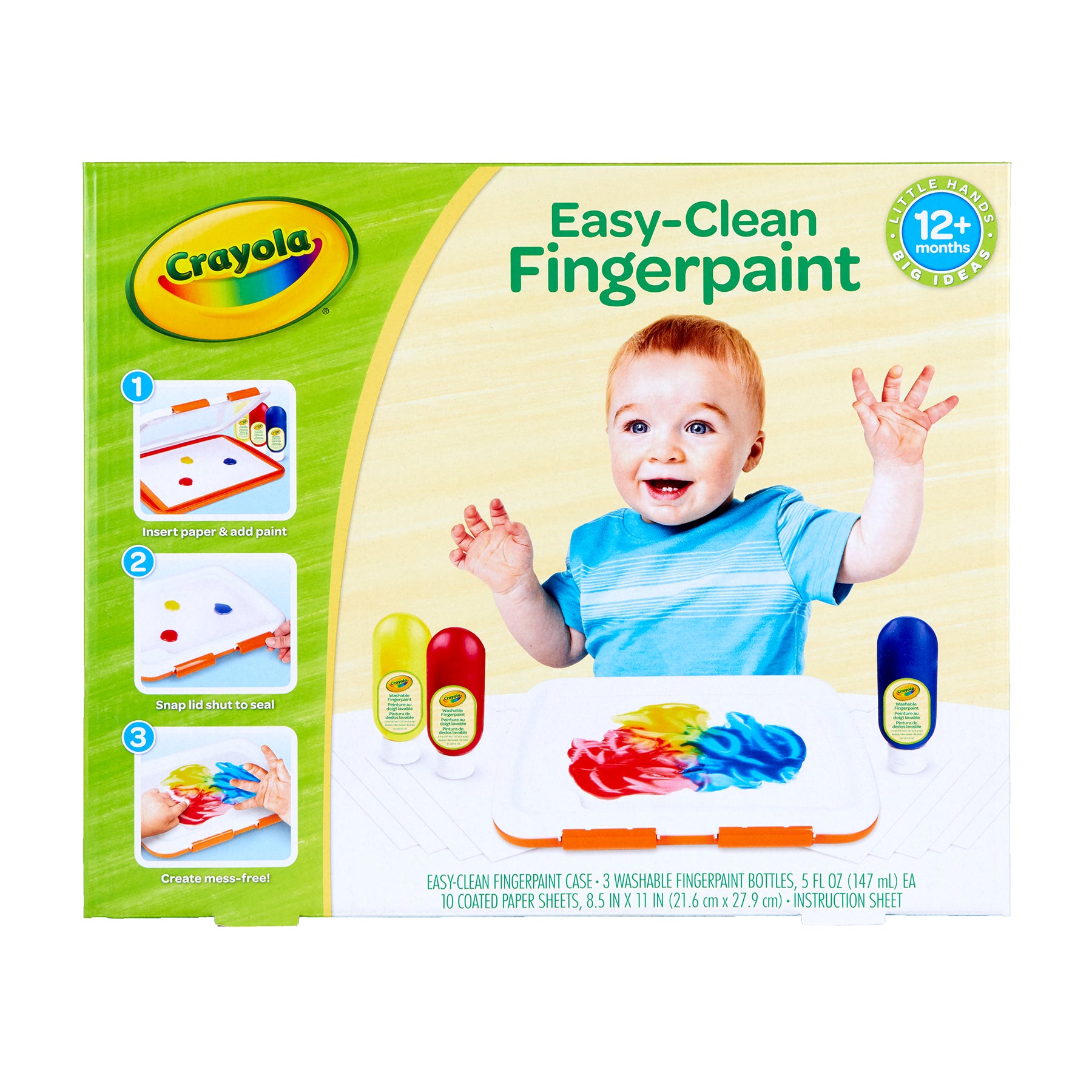 Crayola Easy-Clean Fingerpaint Set - Vibrant Toddler Art Kit - Image 2