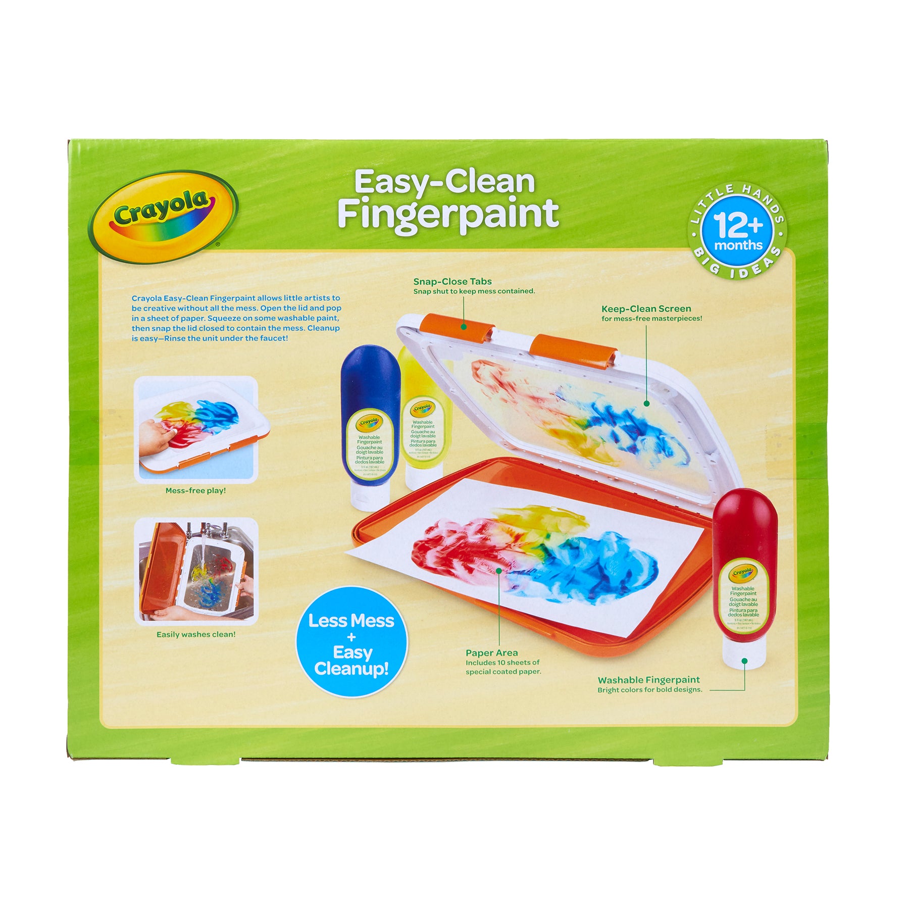 Crayola Easy-Clean Fingerpaint Set - Vibrant Toddler Art Kit - Image 3