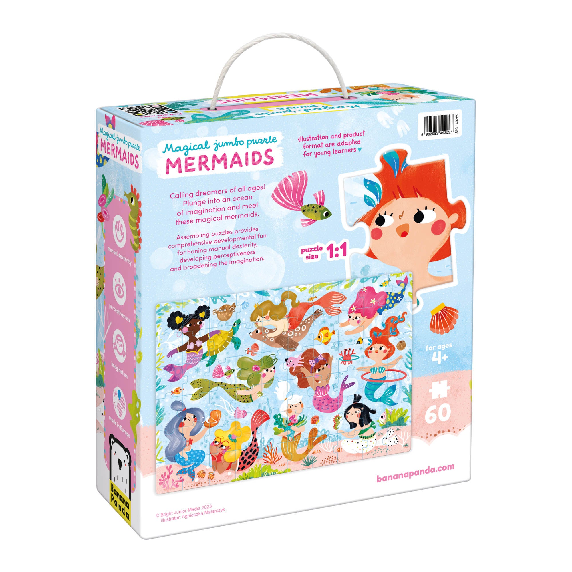 Banana Panda Magical Jumbo Puzzle Mermaids - 60 pc - Image 3