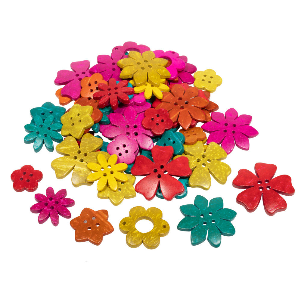 READY 2 LEARN Vibrant Coconut Flowers - Crafting and Learning - Set of 50 - Image 2