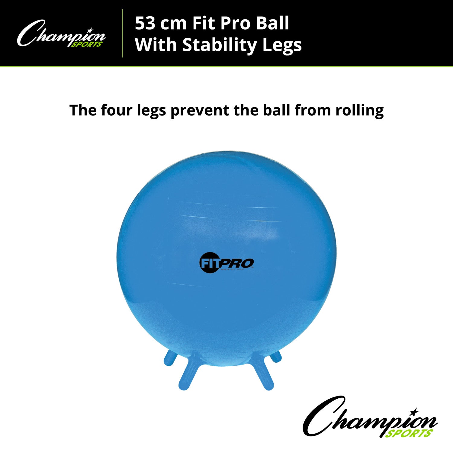 Champion Sports FitPro Stability Leg Ball, 55cm - Royal Blue - Image 5