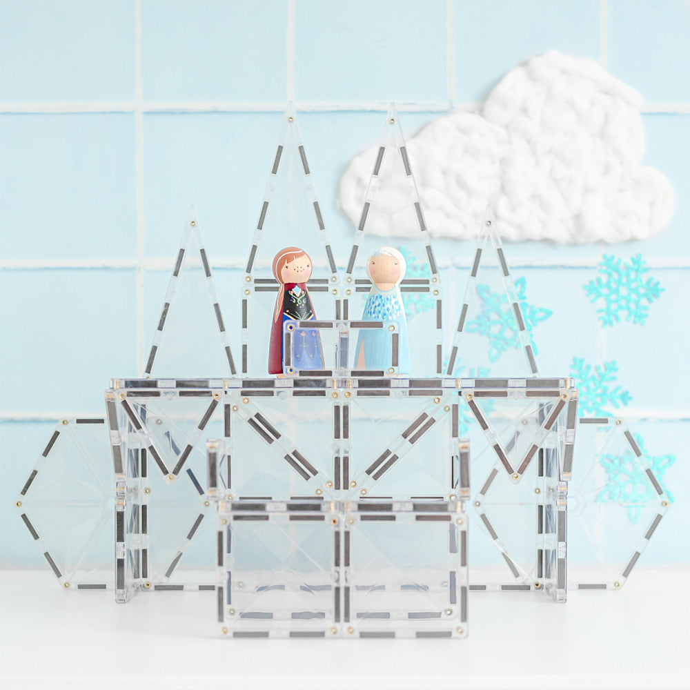 Connetix Magnetic Tiles Clear Starter Pack - 34 Piece Translucent Shapes - Image 3
