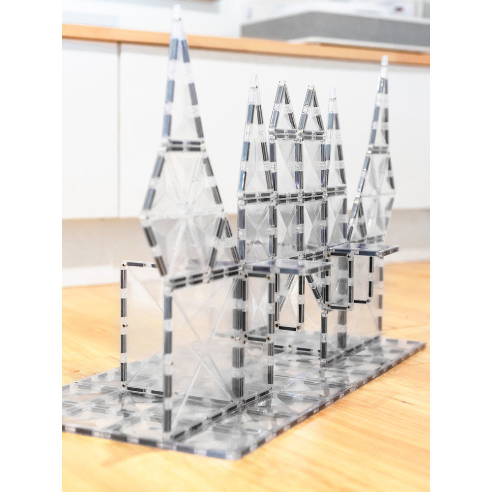 Connetix Magnetic Tiles Clear Starter Pack - 34 Piece Translucent Shapes - Image 5