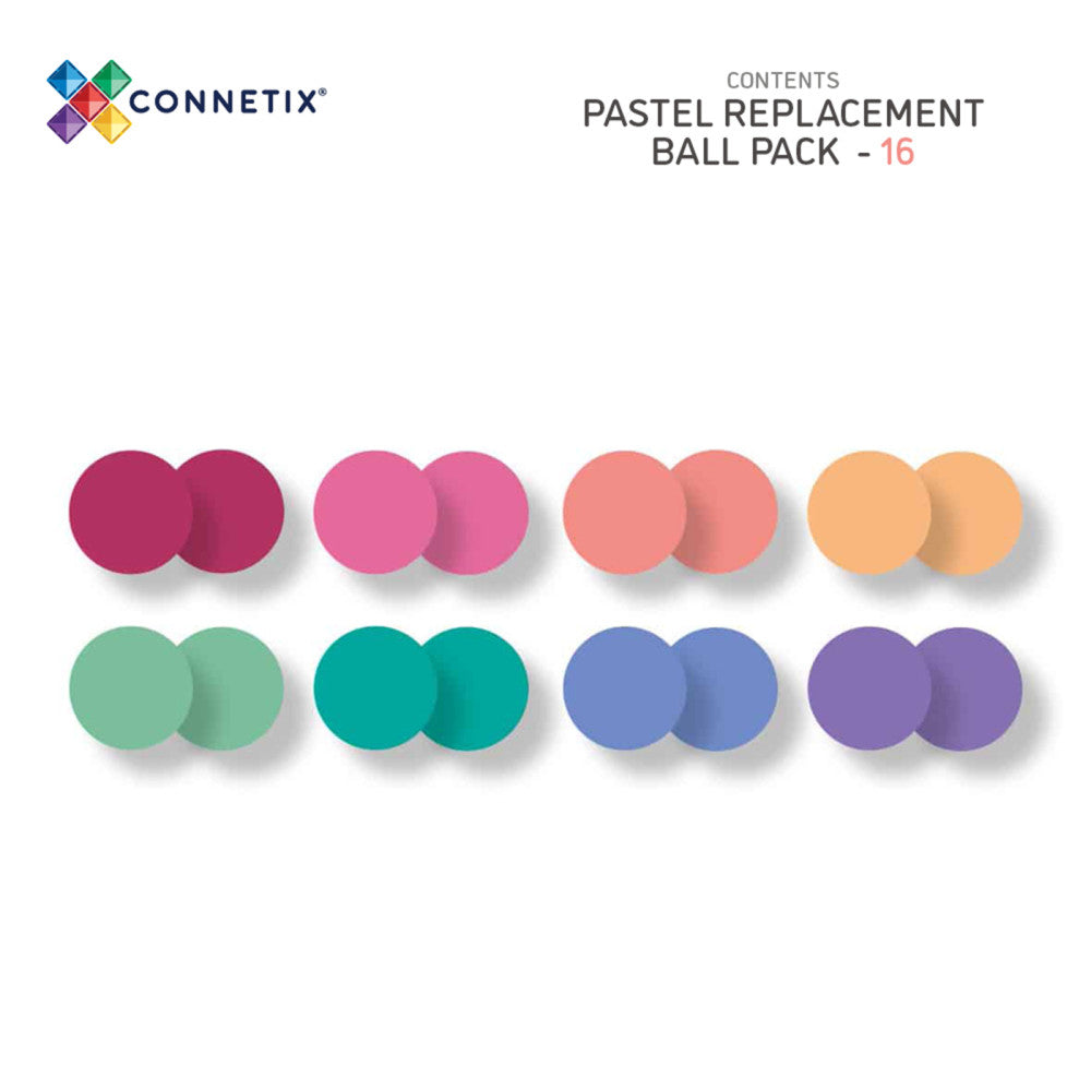 Connetix Magnetic Tiles Pastel Ball Pack - 16 Pieces - Earthy Pastel Tones - Image 2