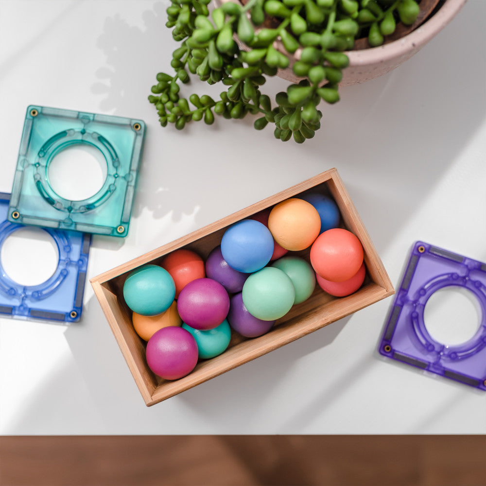 Connetix Magnetic Tiles Pastel Ball Pack - 16 Pieces - Earthy Pastel Tones - Image 5