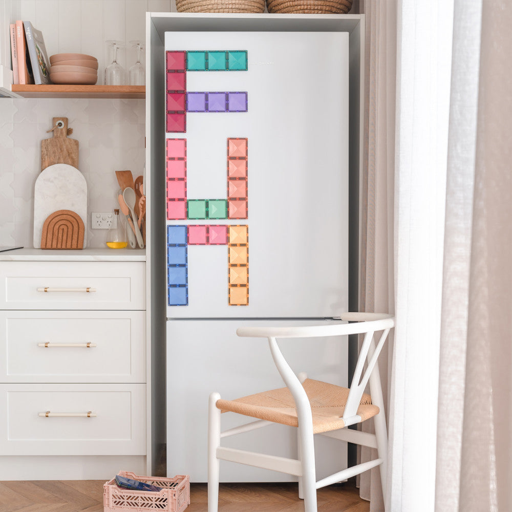 Connetix Magnetic Tiles Pastel Rectangle Set - 24 Piece Colorful Building Kit - Image 5