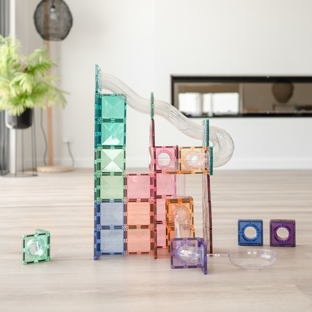 Connetix Magnetic Tiles 80-Piece Pastel Ball Run Expansion Set - Image 3