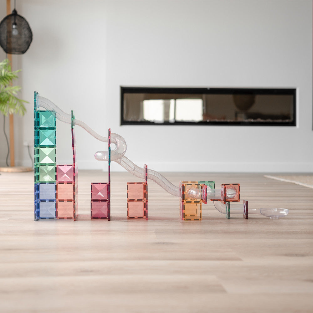 Connetix Magnetic Tiles 80-Piece Pastel Ball Run Expansion Set - Image 4