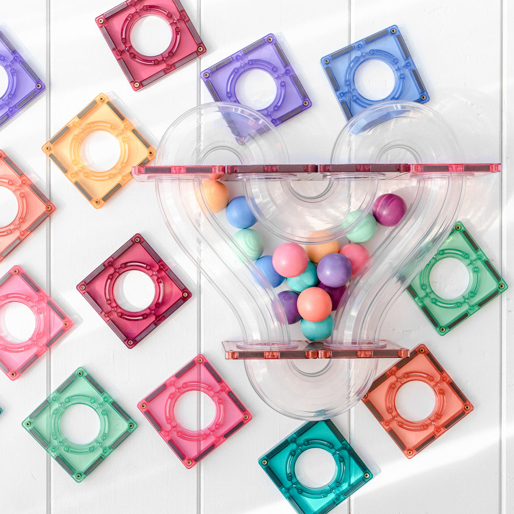 Connetix Pastel Ball Run Pack Magnetic Tiles, 106 Pieces - Image 3