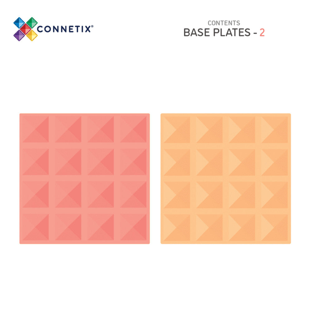 Connetix Magnetic Tiles Pastel Lemon & Peach Base Plates - 2 Pieces - Image 2