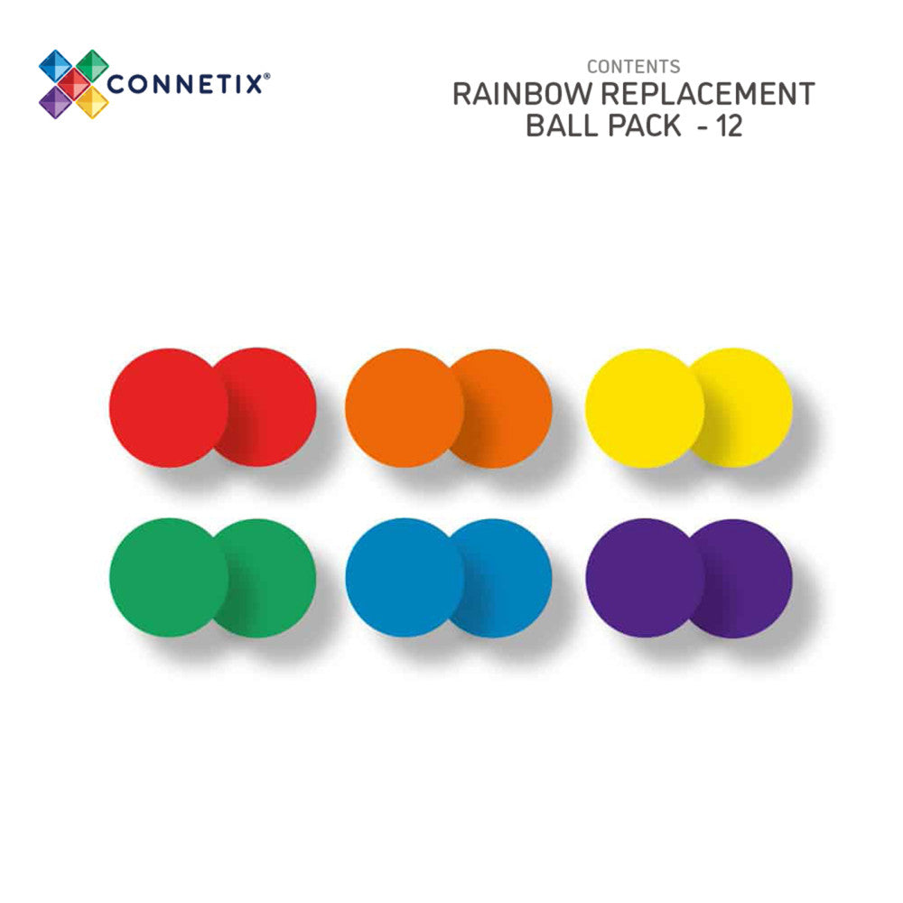 Connetix Magnetic Tiles Rainbow Ball Pack - 12 Colorful Pieces - Image 2