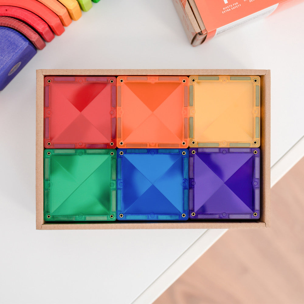 Connetix Magnetic Tiles Rainbow Square 42-Piece Set - Vibrant Colors - Image 2