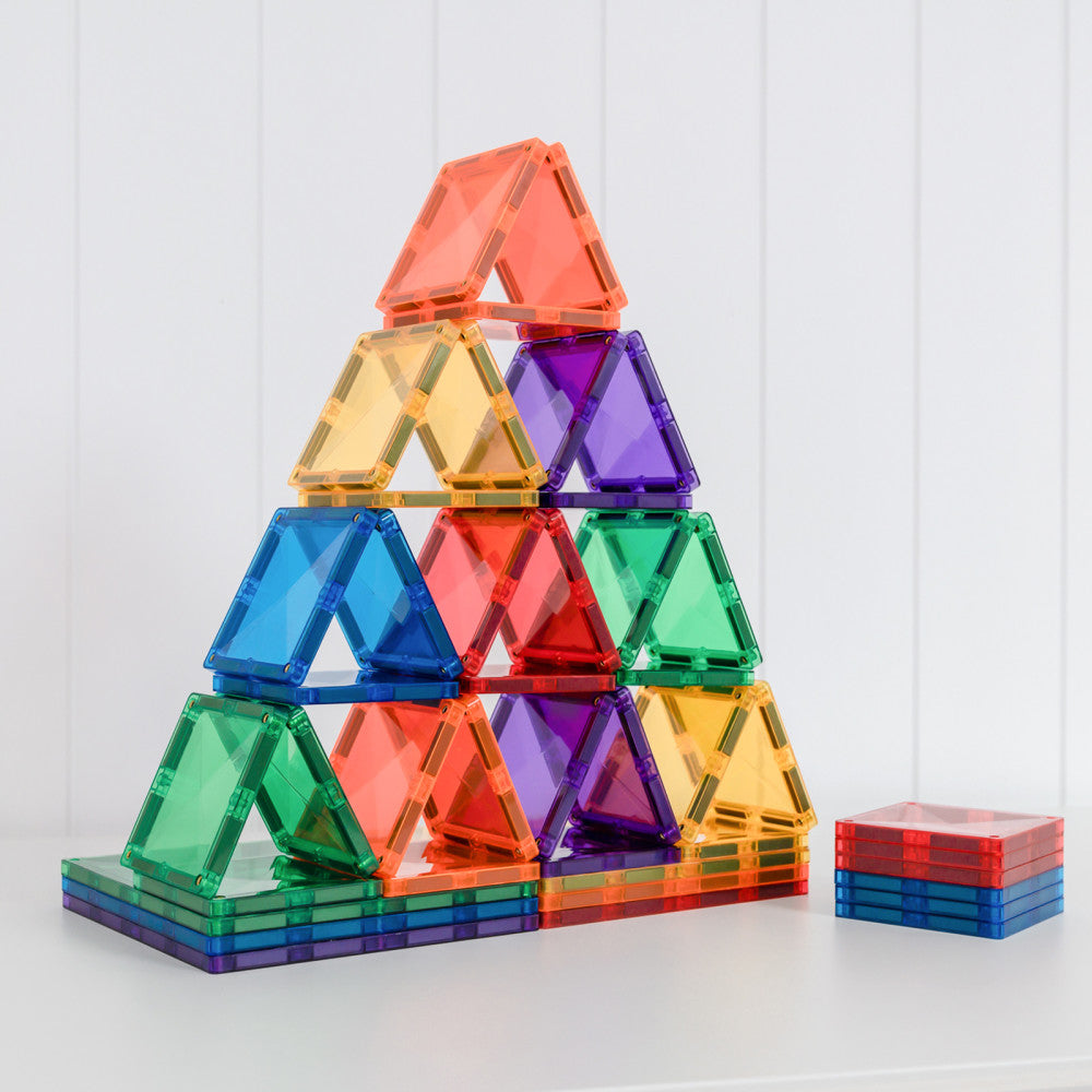 Connetix Magnetic Tiles Rainbow Square 42-Piece Set - Vibrant Colors - Image 4