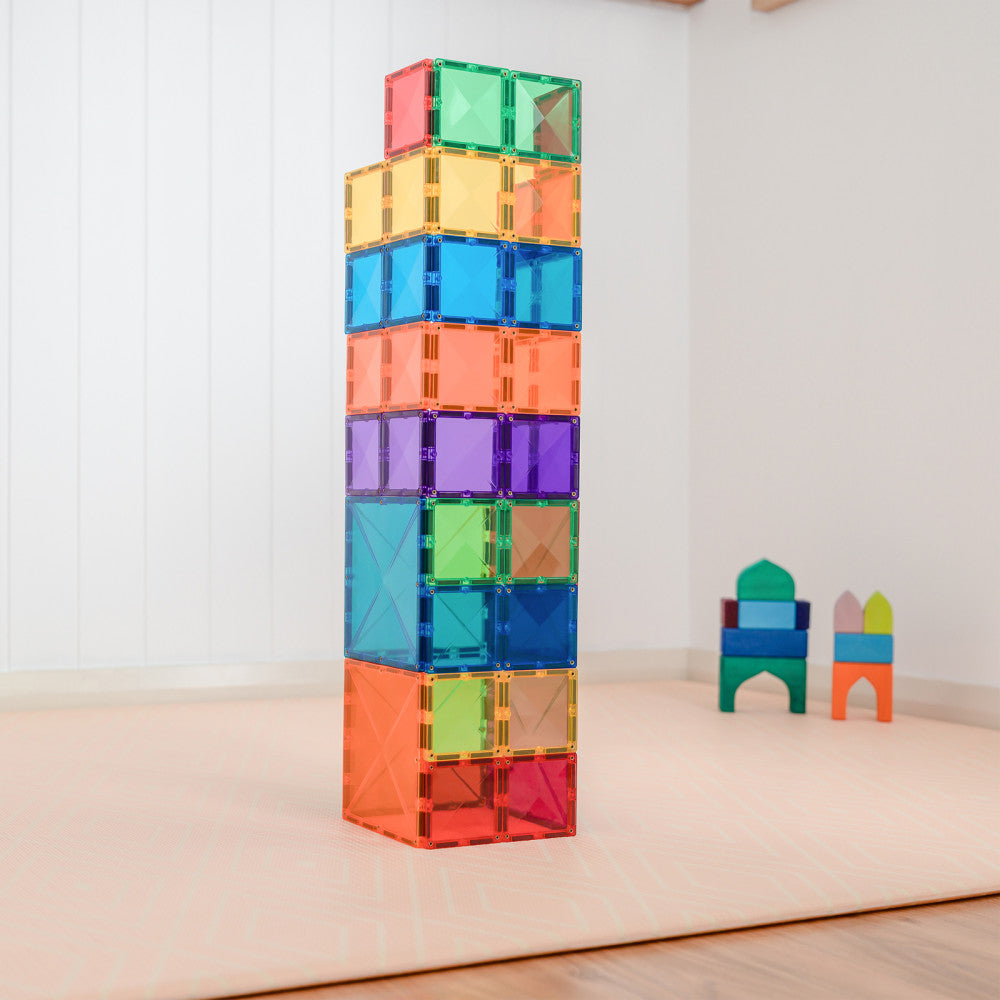 Connetix Magnetic Tiles Rainbow Square 42-Piece Set - Vibrant Colors - Image 5
