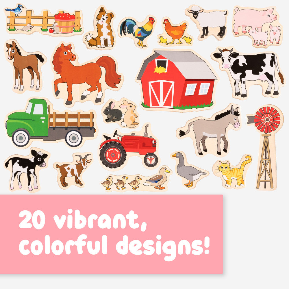 Spark & Wow Beechwood Farm-Themed Magnetic Set - 20 Pieces - Image 4