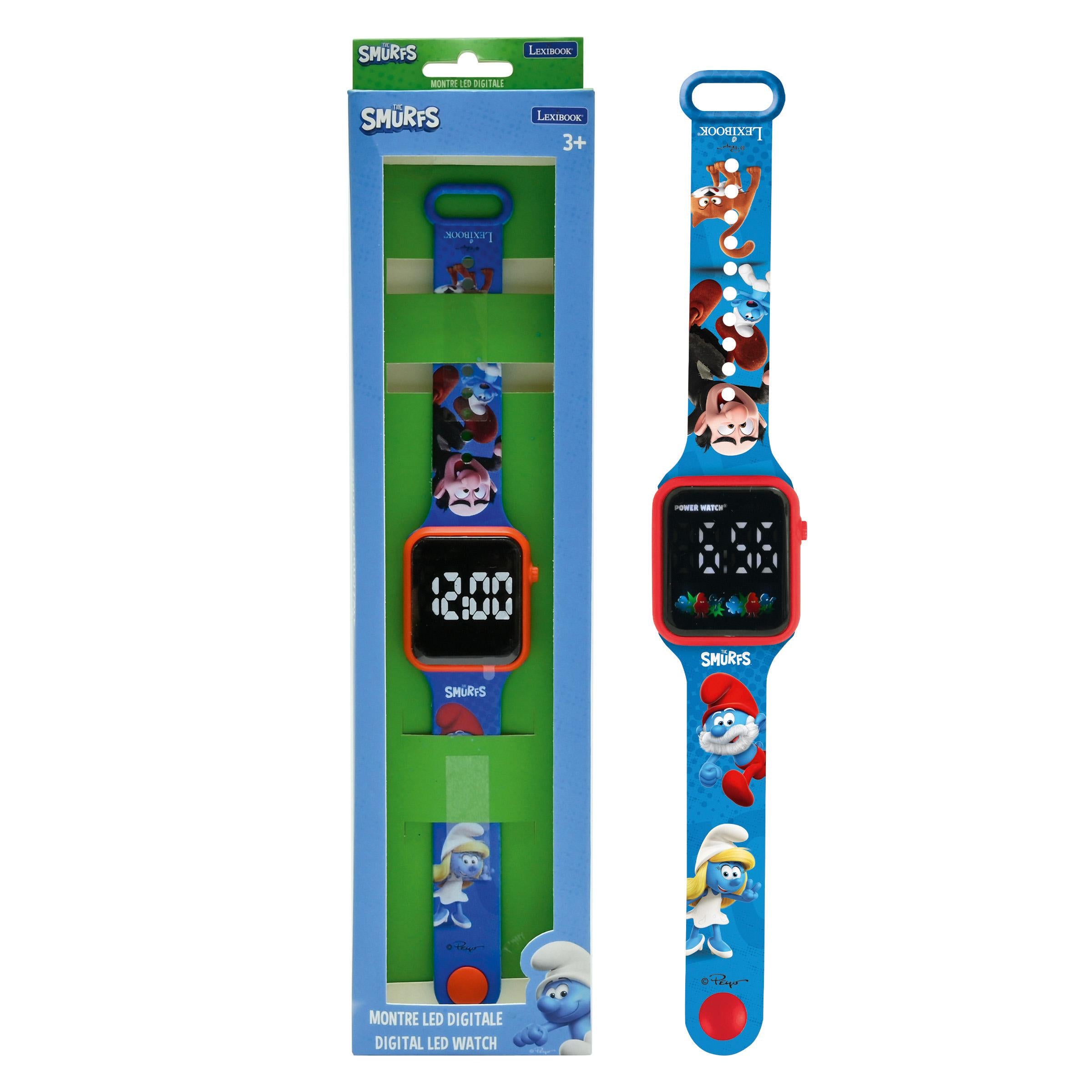 Smurfs Kids' LED Digital Watch - Blue Adjustable Strap - Image 2