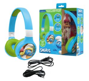 Smurfs-Themed 2-in-1 Bluetooth & Wired Foldable Headphones - Kid-Safe Volume