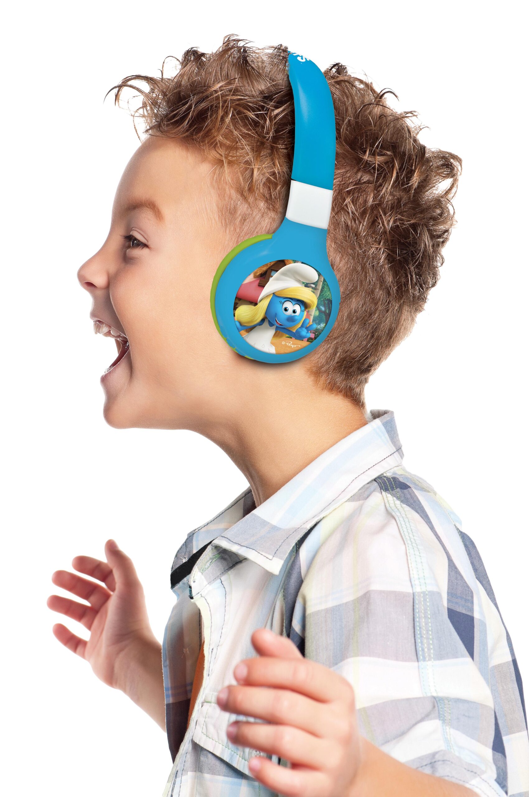 Smurfs-Themed 2-in-1 Bluetooth & Wired Foldable Headphones - Kid-Safe Volume - Image 7