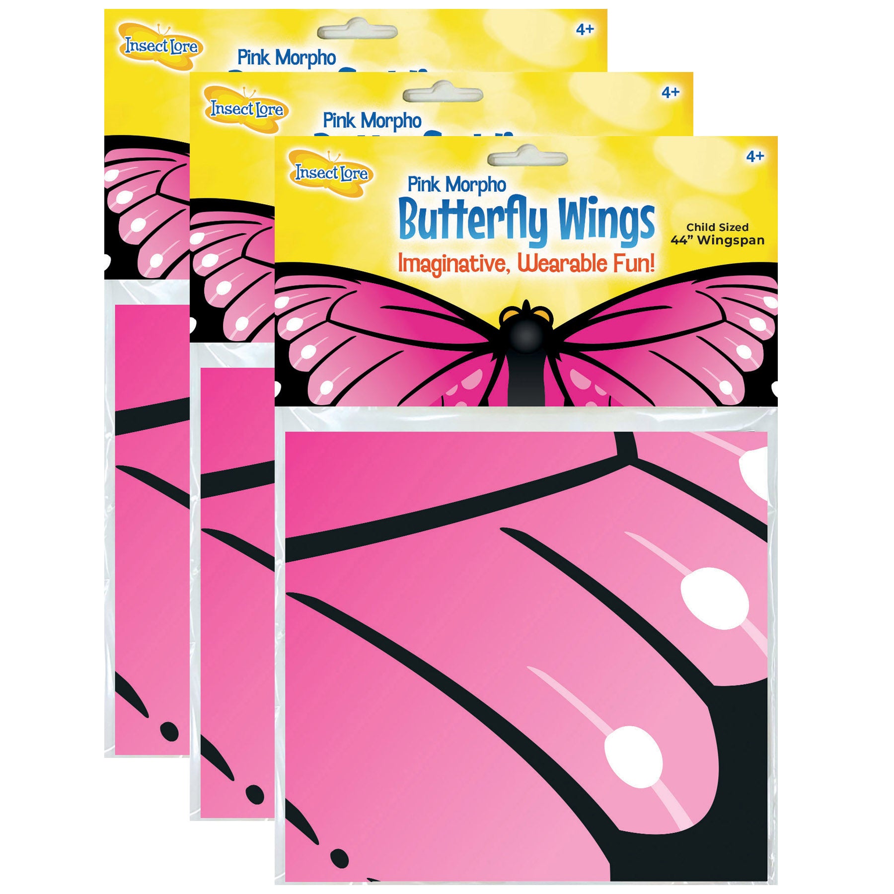 Insect Lore 3-Pack Dress-Up Morpho Butterfly Wings ?C Pink
