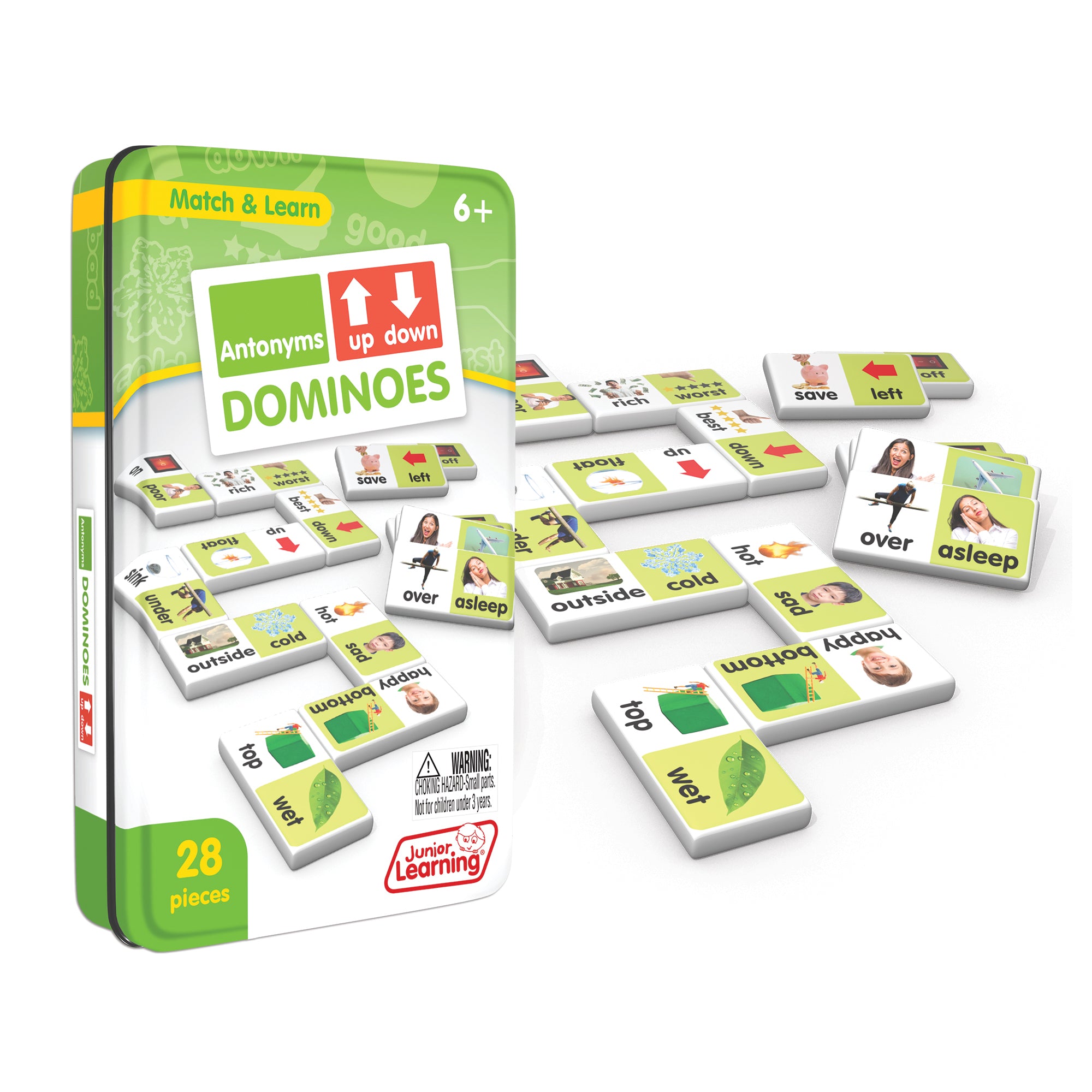 Junior Learning Antonyms Match & Learn Dominoes - Educational Set - Pack of 2 - Image 2