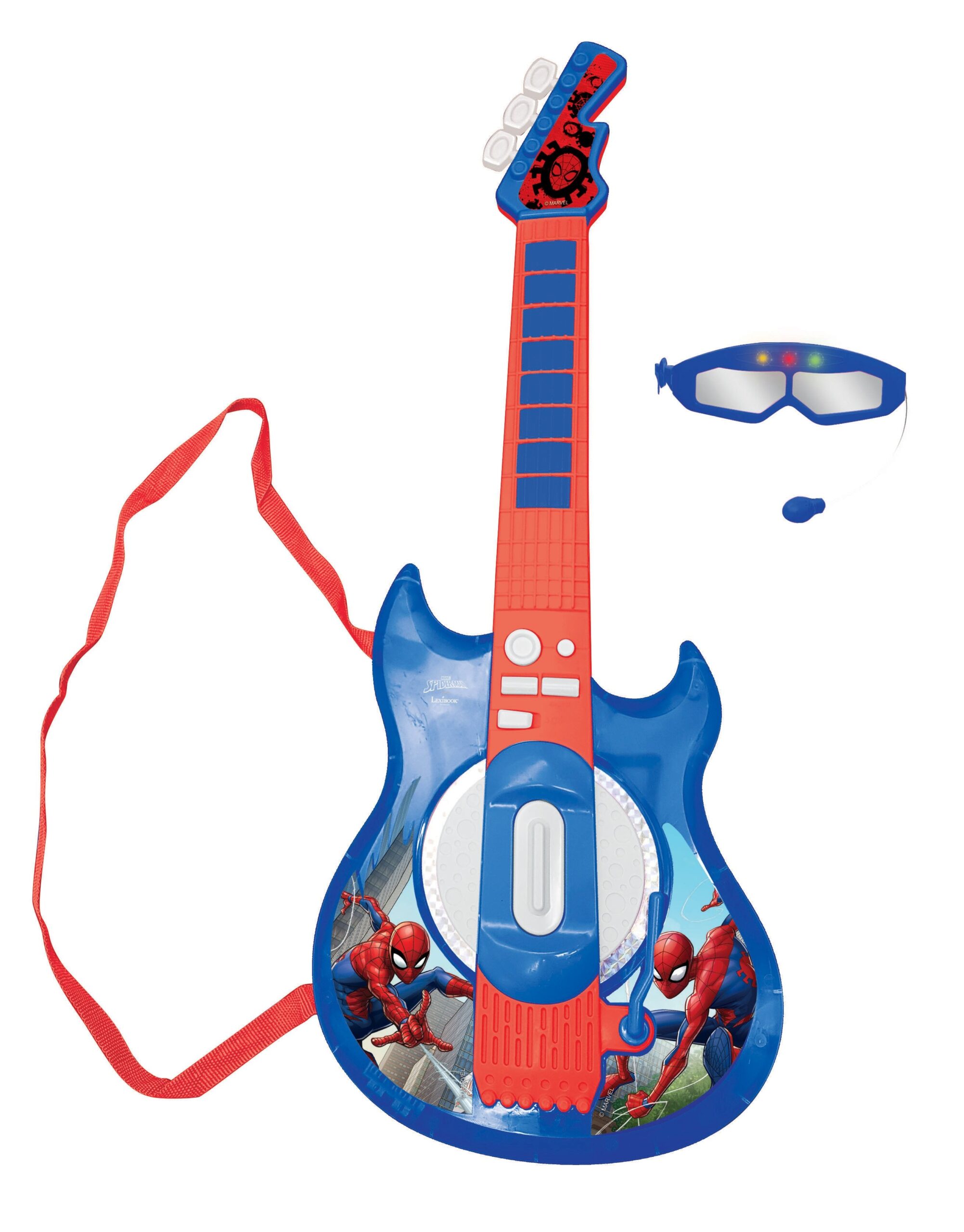 Spider-Man Red and Blue Electronic Lighting Guitar with Mic - Image 5