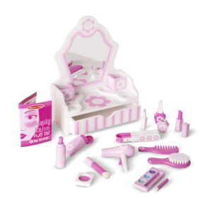 Melissa & Doug 18-Piece Beauty Salon Play Set ?C Pink & White