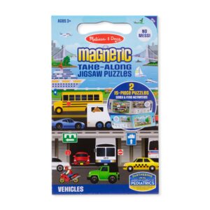 Melissa & Doug Vehicles Magnetic 2 Pack Jigsaw Puzzles - 15 pc