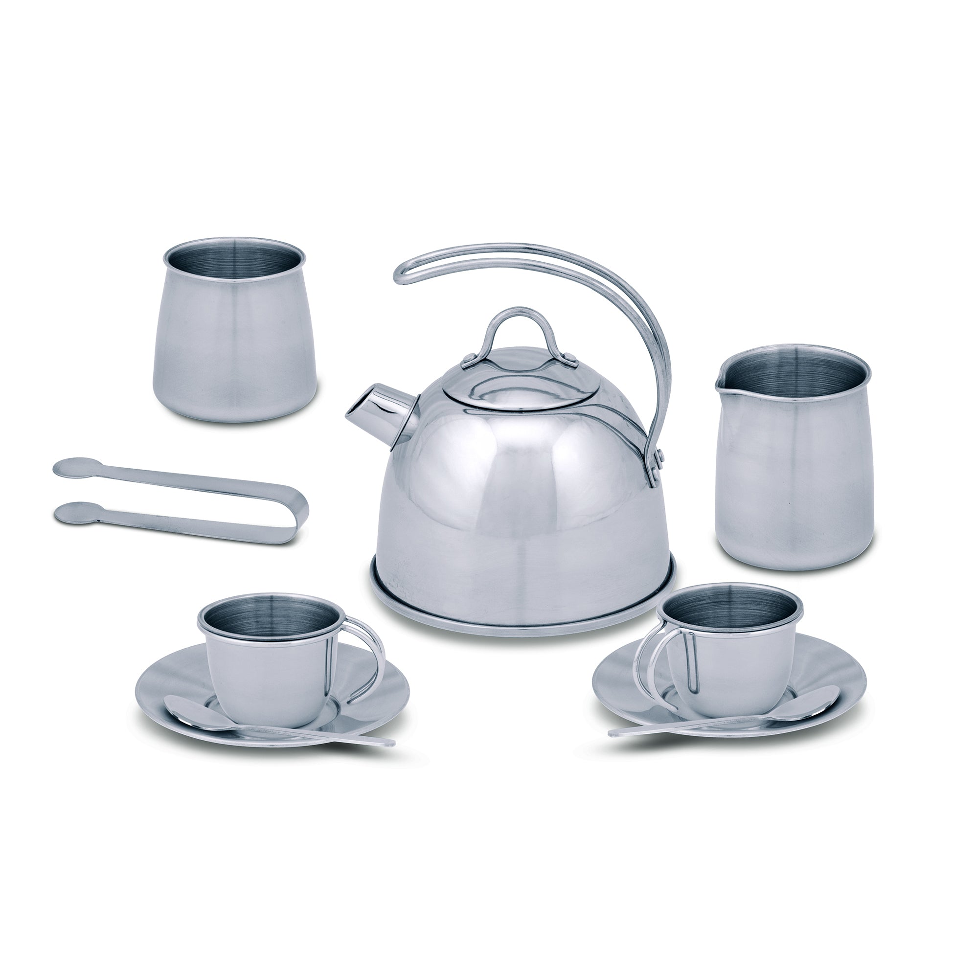 Melissa & Doug 11-Piece Stainless Steel Tea Set - Playtime Elegance - Image 2