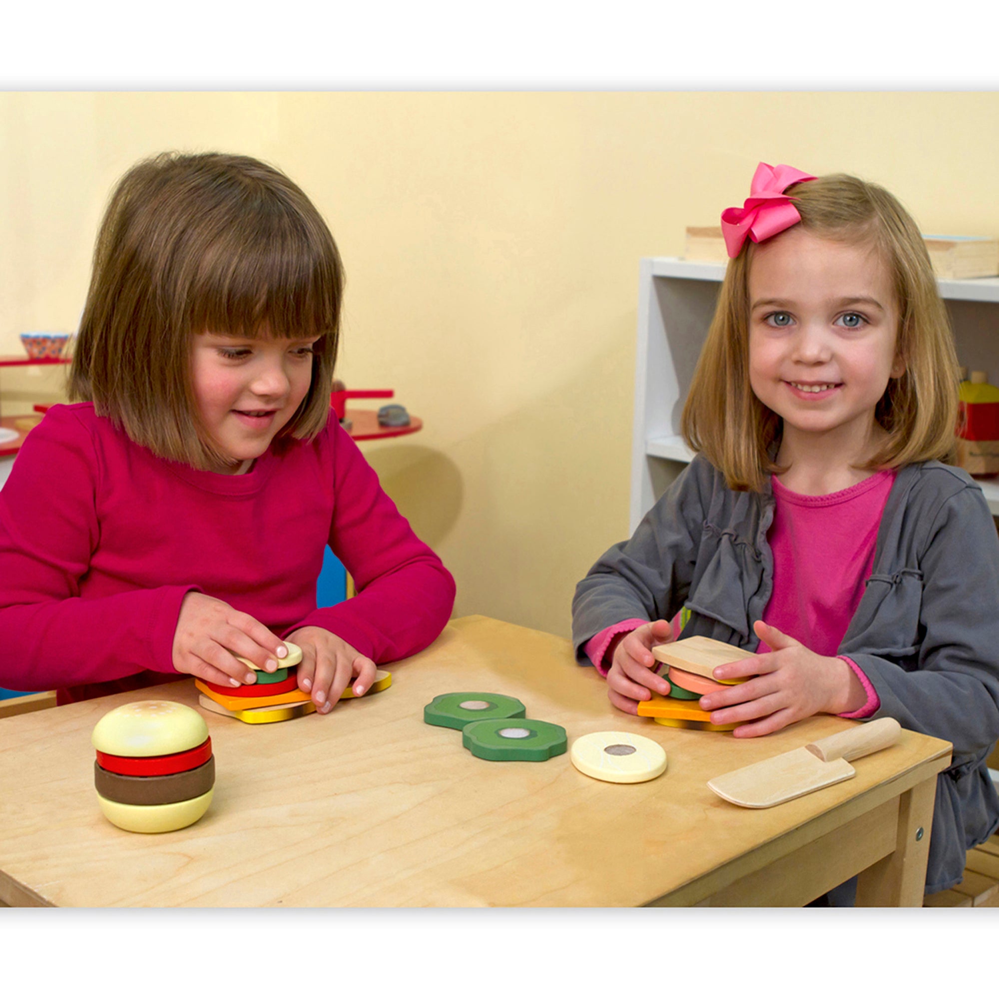 Melissa & Doug 16-Piece Wooden Sandwich Shop Play Set - Image 4