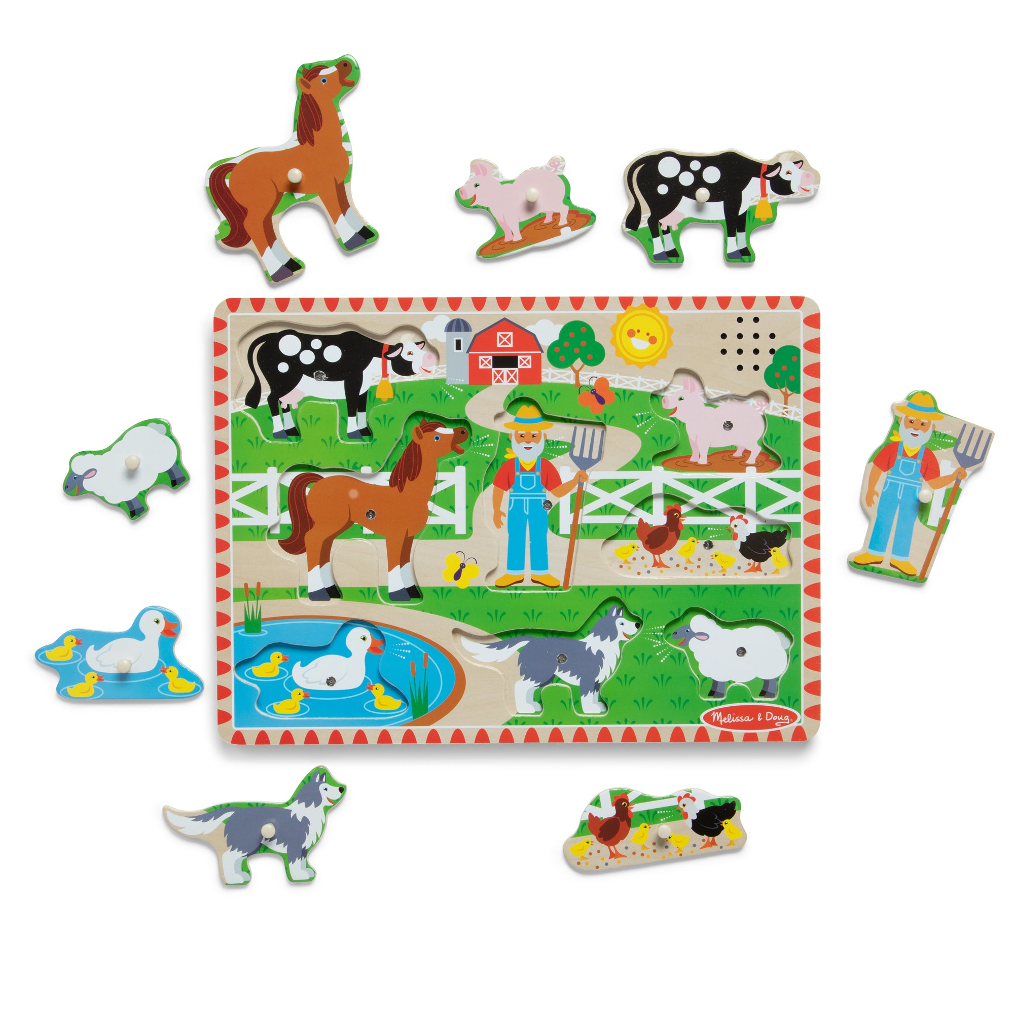 Melissa & Doug Old MacDonald's Farm Sound Puzzle - 8 Pieces - Image 3