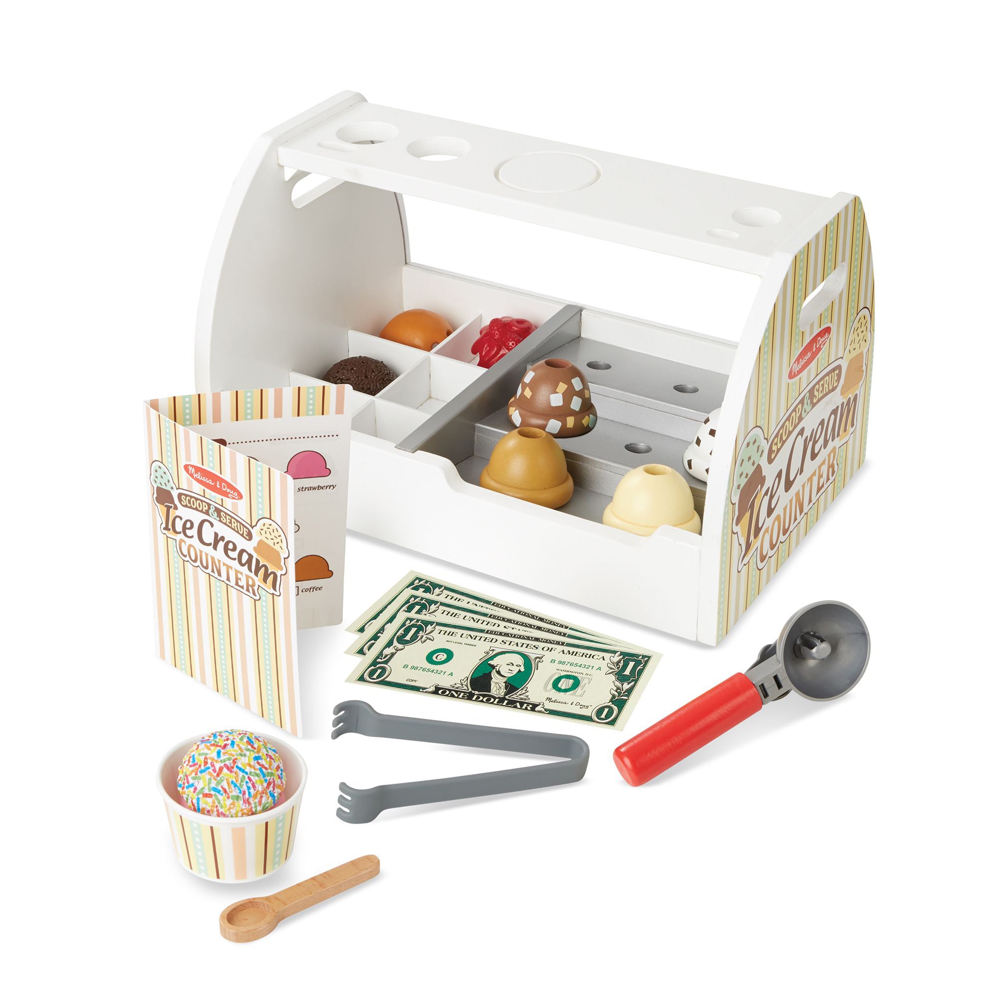 Melissa & Doug 28-Piece Wooden Ice Cream Play Set - Image 2