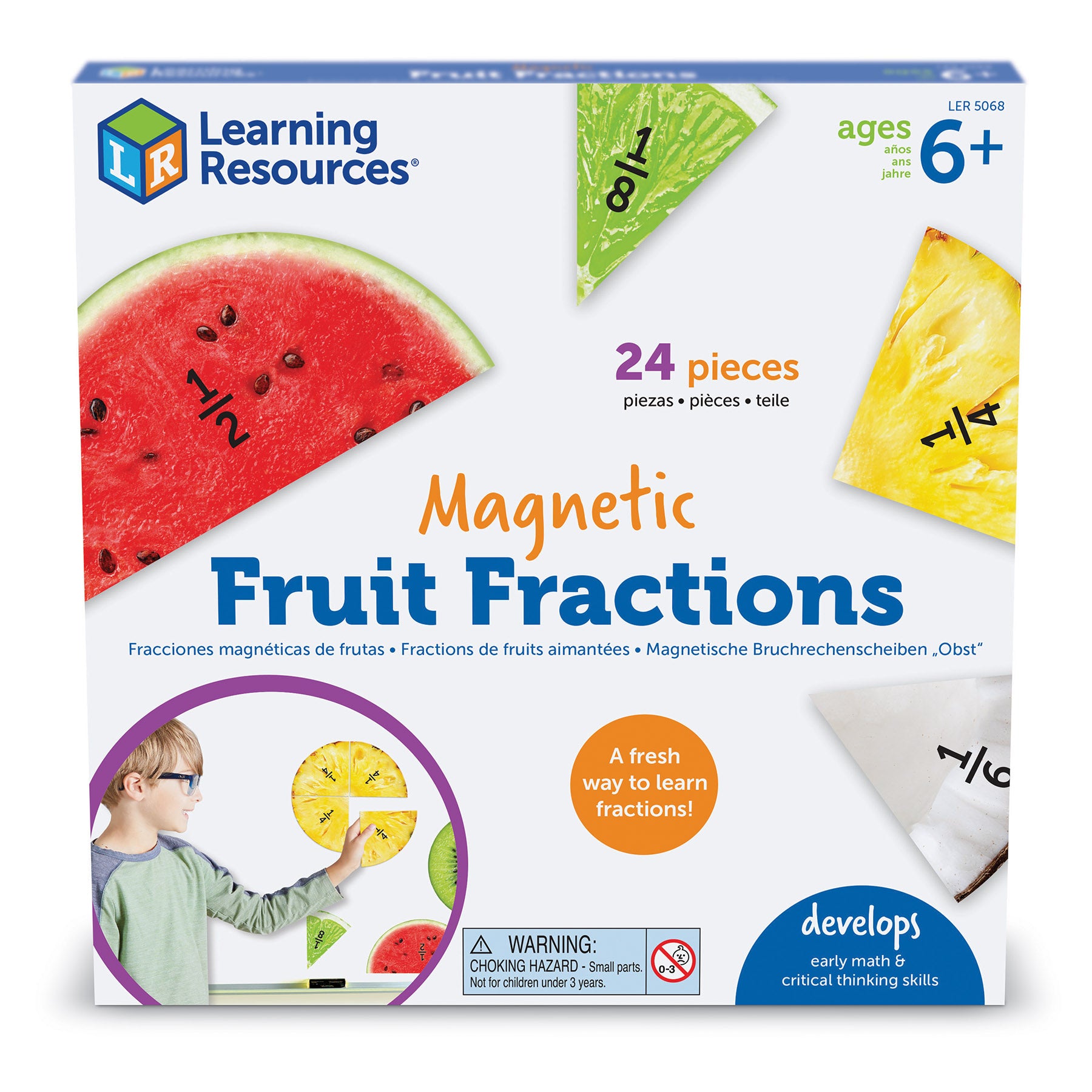 Learning Resources Magnetic Fruit Fractions - Educational Math Toy - Image 2