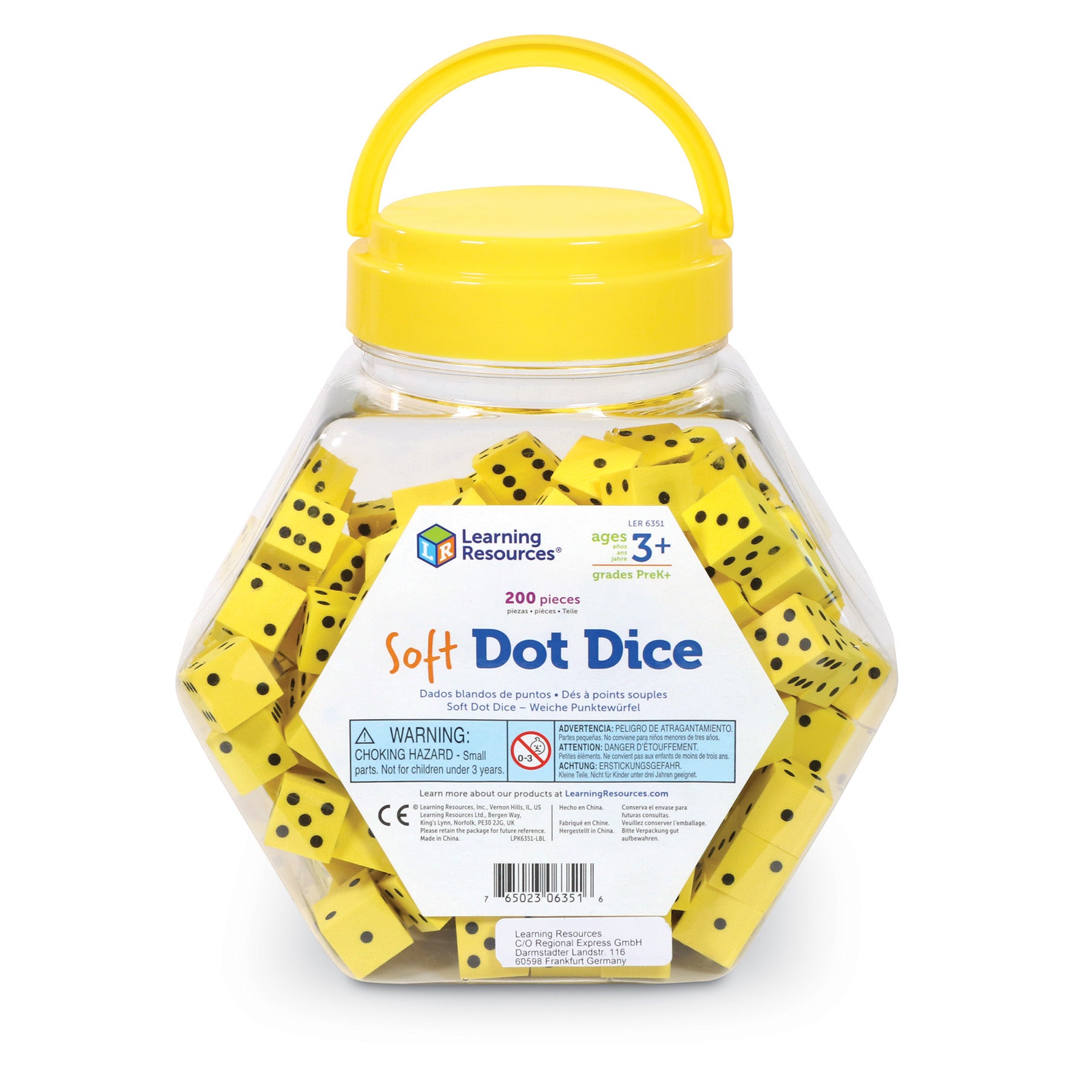 Learning Resources Soft Foam Dot Dice Set - 200 Count - Yellow - Image 2
