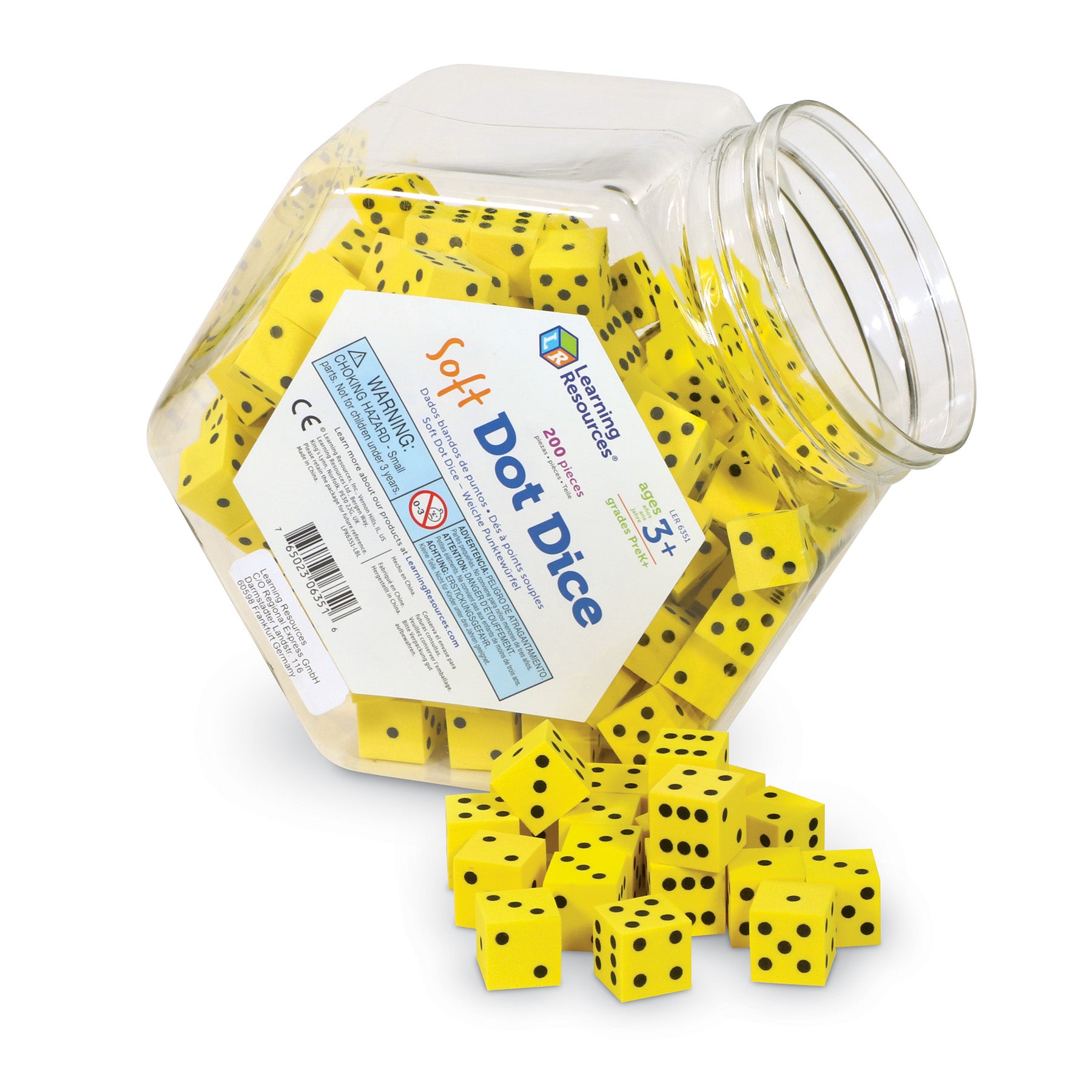 Learning Resources Soft Foam Dot Dice Set - 200 Count - Yellow - Image 3