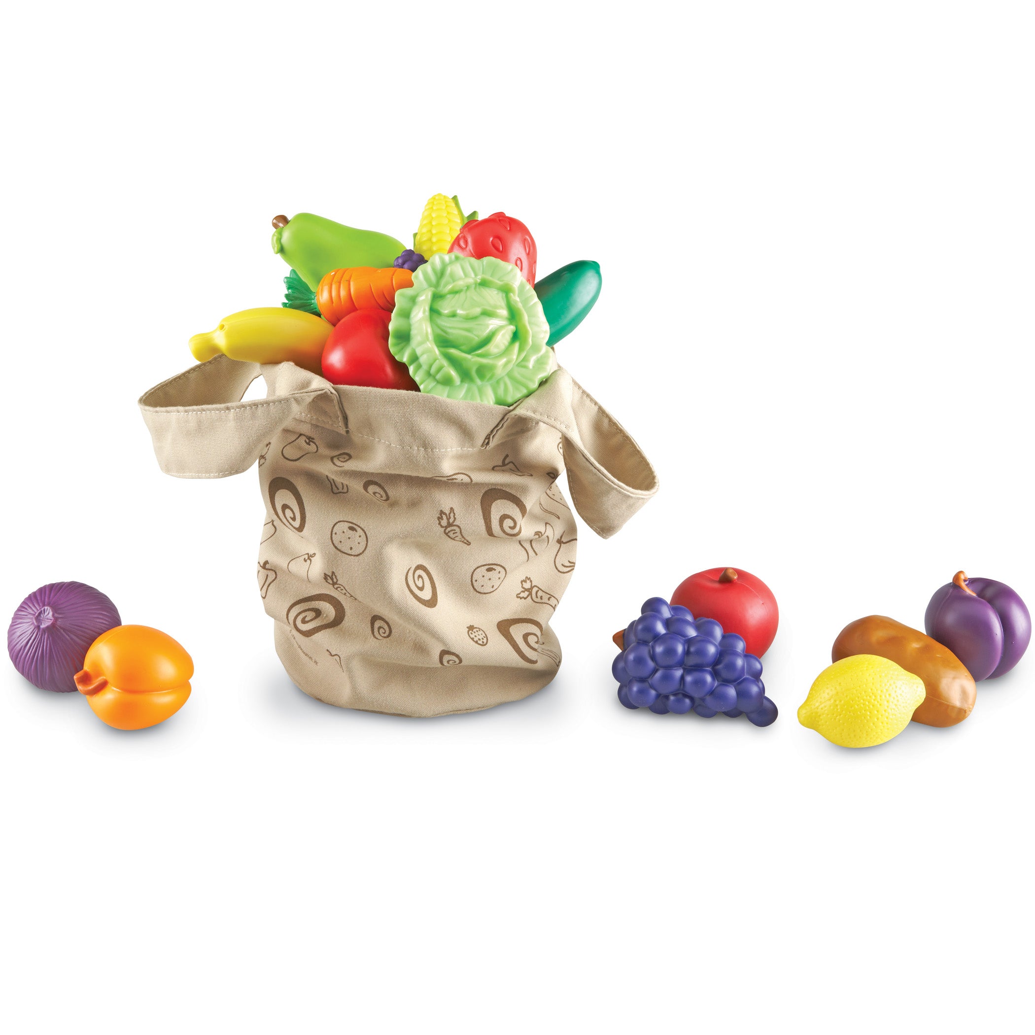 Learning Resources 17pc Fresh Picked Fruit & Veggie Tote - Image 3