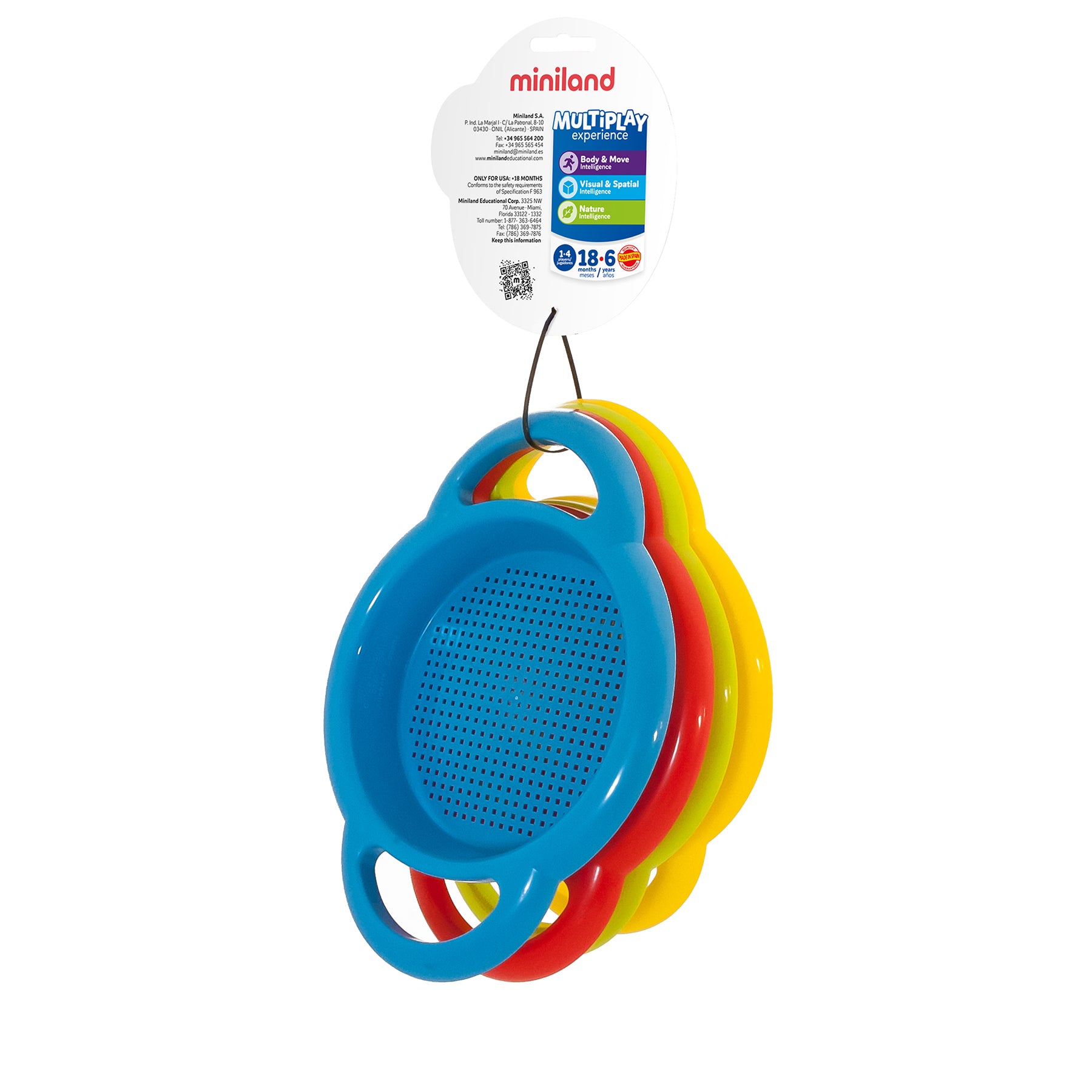 Miniland Colorful Sieves for Outdoor Play - 12 Pack - Image 2