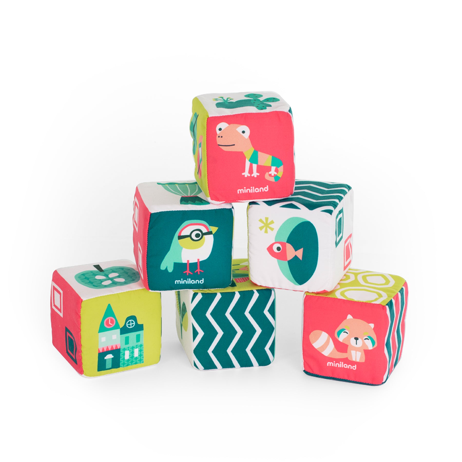 Miniland Feel to Learn - Soft Rattle Cubes Set - Image 2